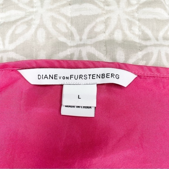 Diane Von Furstenberg DVF Hot Pink Barbie Silk Spaghetti Strap Tank Top Large - Picture 5 of 13
